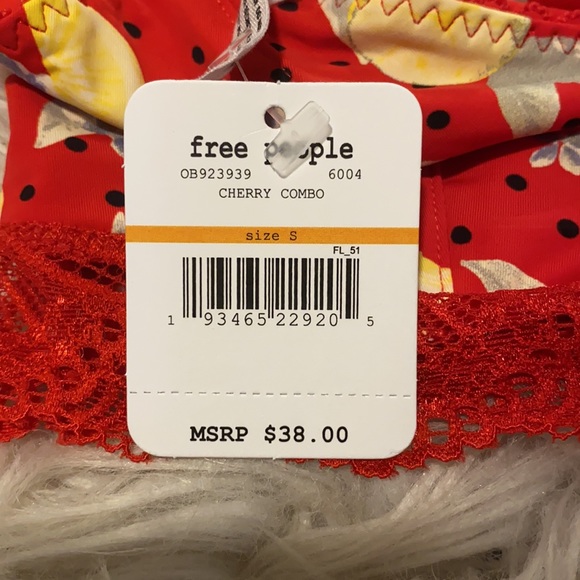 NEW! Free People Lemons/Cherry Bralette Sz: s - Picture 4 of 7